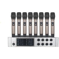 Hot Sale professional UHF wireless microphone 8-channel for stage performance karaoke