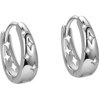 Star Earrings 925 Sterling Silver Bling Flash Hollow Cubic Zirconia Hoops Huggies for Women Fine Jewelry Wholesale