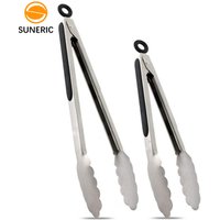 Kitchen snack clever serving metal food grill long tong set salad bread barbecue stainless steel bbq tongs