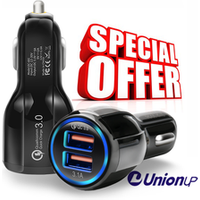 Rapid 3.1A Qualcomm Quick Charge 2.0 3.0 12V Car Charger,Dual USB 2 Ports QC2.0 3.0 Cellphone Car Charger Adapter
