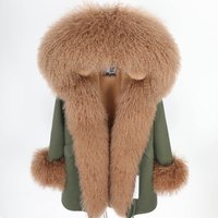 Hot Sale New Winter Fashion Mongolia Woven Wool Long Plus Size Ladies Natural Fur Coat Casual Women Parka