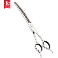 AR-VQ04 7inch Stainless Steel Downward Curved Dog Grooming Scissors Thinning Texturizing Shears 61HRC Professional Trimming
