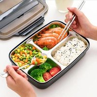 Portable Multifunction Kitchen Accessories Stainless Steel Plate Lunch Box