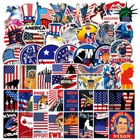 100Pcs America President National Flag Cool USA Sticker for Home Fidge Phone Car Bicycle Laptop Graffiti Stickers Label