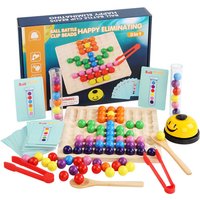 Montessori Children Wooden Clip Beads Cup Game Educational Color Matching Toys for Kids