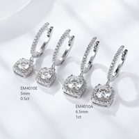 Starsgem Hoop Silver Earrings 925 Sterling Silver Moissanite Custom Made 18k Gold Plated Drop Earrings