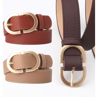 Classic Women White Black Pu Belts Metal Buckle Ladies Belts for Dress Fashion Belt Female