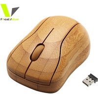 Free Ship 2.4G Wireless Optical Bamboo Mouse 3 Adjustable DPI Computer Mouse with USB Receiver for Notebook PC Laptop Computer