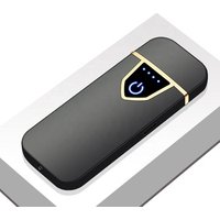 $1.5 Cheap Electric USB Rechargeable Lighter Custom Logo Metal Fingerprint Lighter Mini Size Cigarette Lighter