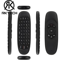 RK Mini Keyboard C120 Air Mouse Onida TV Remote Control 2.4G Wireless 6 Gyroscope with Rechargeable Lithium Battery