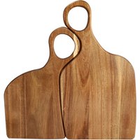 Small Kitchen Food Cutting Board Acacia Wood Fruit and Vegetable Board with Mandarin Duck Art for Children's Home Use