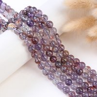 Natural Polished Gemstone Purple Ghost Amethyst Quartz Ametrine Chakra Loose Beads for Jewelry Making DIY Beaded