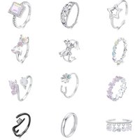 Fine S925 Women Jewelry Wholesale Open Rings Special Design New Type Adjustable Ring 925 Sterling Silver Zircon Ring Jewelry
