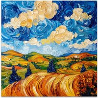 Wholesale Modern Thick Oil Texture Impressionism Sunrise Acrylic Hand-painted Textured Wall Art Wall Art Van Gogh Style