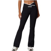 Custom High Cross Waisted White Breathable Sports Fitness Clothes Apparel Gym Pants Womens Yoga Leggings