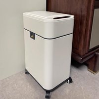 9-Liter Stainless Steel Touchless Trash Can Automatic Self-Sealing Garbage Bin for Kitchen Dustbin Bag Packaging