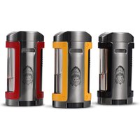 Genesis Custom LOGO Lighter 4 Jet Flame Torch Cigar Lighter with Cigar Rest on Top Leather Case Gift Box Packing