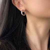 Simple Jewelry 12mm Round Hoop Earring Wedding Gift Geometric Stainless Steel Circle Hoop Earrings for Women