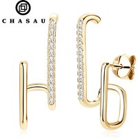 Round Moissanite Diamond Earrings S925 Sterling Silver Moissanite Geometric Earrings for Women