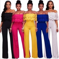 Sexy Lace Off Shoulder Romper Jumpsuit