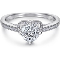 Luxury Half Eternity Rhodium Plated 18 K Gold Plated 925 Sterling Silver Engagement Wedding Ring Set