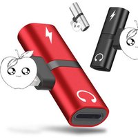 2 in 1 Dual 8 pin Port Audio + Charging Adapter Splitter For iPhone X/XS/XR