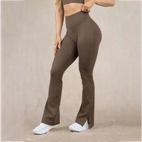 Custom Women's High Waist Zip Bootcut Fitness Bell Bottom Flare Leggings Hot Solid Pattern Yoga Pant