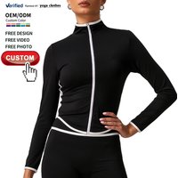 Premium Sense of Colour Collision Sports Yoga Jacket Quick-Drying up Long-Sleeved Jacket Fashion Outdoor Fitness Clothing Tops