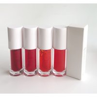 Custom Logo Lip Gloss Waterproof Pigmented Red Pink Shiny Liquid Vegan Lip Tint