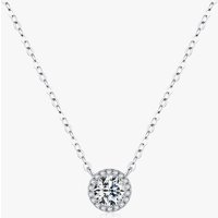 0.8 Carat D Color Classic Halo Moissanite Pendant Necklace 925 Sterling Silver Lab Diamond Wedding Jewelry for Women