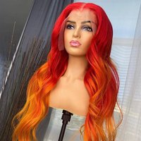 Top Quality European Human Raw Hair Glueless 5*5 Lace Closure Wigs Ombre Colorful Body Wave 13*4 Swiss Lace Human Wigs