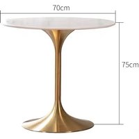 Small Tall Coffee Tables Apartment Glass or Marble Top Round Shape Hotel Furniture Gold Stainless Steel Frame Negotiating Table