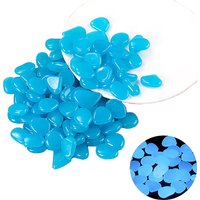 500PCS Glow Under Dark Resin Stones Garden Paving Luminous Landscape Pebbles Fluorescent Aquarium Fishbowl Fish Tank Globe Stone