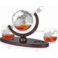 Glass Globe Decanter Set for Spirits and Wine