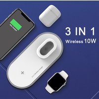 Cargador Inalambrico 3 in 1 Cell Mobile Phone 10W Fast Quick Stand Qi Pad Wireless Charger for iPhone iWatch