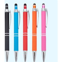 Promotional Advertising Ballpoint Pen 2 in 1 Luxury Metal Click Ball Pen Soft Touch Screen Stylus Business Metal Pen with Logo