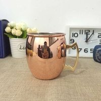 SET OF 8 MOSCOW MULE MUG SOLID COPPER 16 OUNCE NEW BAR MUG 16 OZ BRASS HANDLE