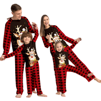 Hot Sale Christmas Family Matching Outfits Santa Claus Tree Elk Print Pajamas Winter Shirt Pant Pyjamas Women Sleepwear