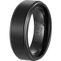 POYA 8mm Tungsten Ring Men Raised Edges 18K Gold Plated Trendy Silver Rose Gold Blue Black Wedding Engagement Band Parties Gifts