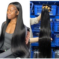 Raw Hair Wholesale Natural Straight Black Color Cuticle Aligned Human Hair Weave Virgin Peruvian Hair Bundles Weft Extensions
