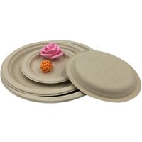Round Disposable Plates Natural Compostable Eco Friendly Environmental paper plate