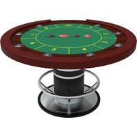 YH Entertainment Luxury Texas Hold'em Poker Table for 8 Players MDF Wood Metal Stainless Steel 120cm Diameter YH-ST009 45kg