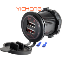 3.1A USB Charger Dual Socket 12V USB Charging Port for Bus Boat Marine Truck Mobile Phone