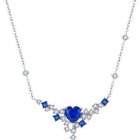 Wholesale S925 Sterling Silver 5A Zircon Fine Jewelry Heart Cut Yellow Cz Y Shaped Ladies Water Drop Pendant Necklace