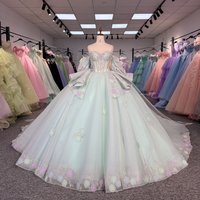 Jancember 5880 Vintage Sweetheart Green Puffy Women's Quinceanera Dresses