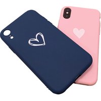 White Heart pattern Matte Soft TPU Mobile Phone Case cover For iPhone XS MAX