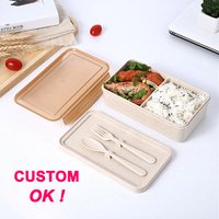 Biodegradable Wheat Straw Bento Lunch Box Set
