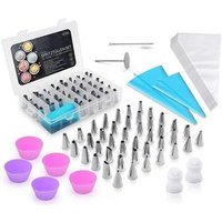 64 PCS Stainless Steel Icing Piping Nozzles Tips Set Cake Decorating Tip Tools Baking Tools Flower Cupcake Pastry Supplies Kit