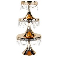 Custom Acrylic/Crystal Birthday Cake Holder Metal Wedding Cupcake Dessert Plate Wholesale Cake Stand Set