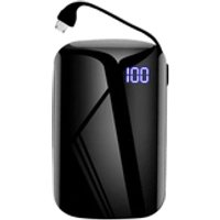 Promotional LCD Screen Display 10000mAh USB Cable Attached Power Bank for Laptop & Mobile Phone Charging